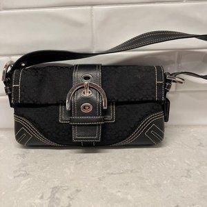 Coach Signature Black small Shoulder Bag - Silver Hardware